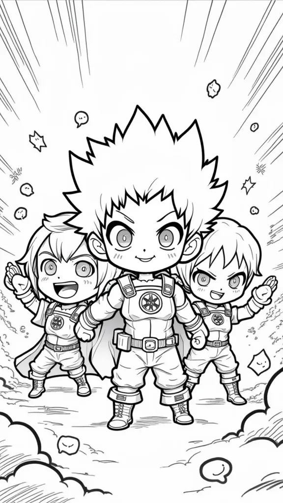 chibi my hero academia coloring pages